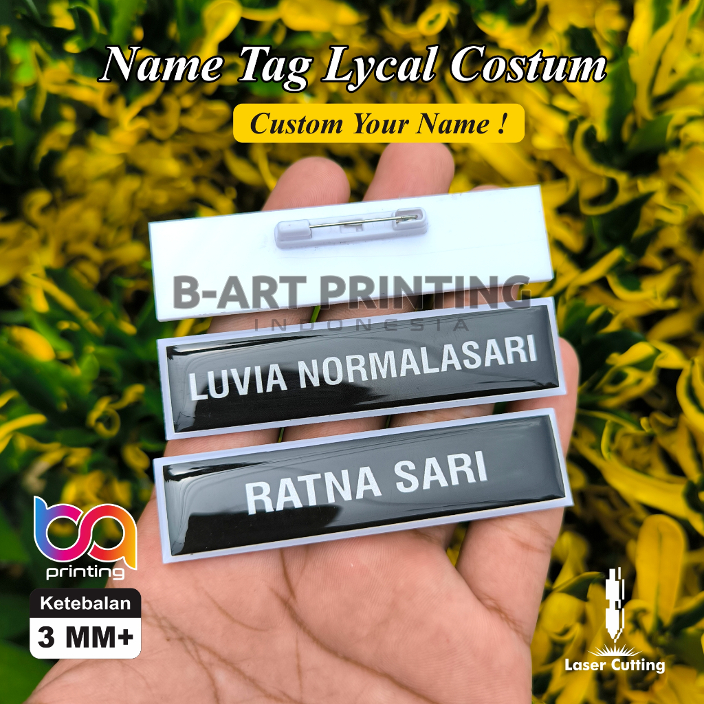 

Nama Dada Name tag Nyoya Polisi TNI PNS Abdi Negara Papan nama TNI Bhayangkari nama dada Polisi, Persit, Sekolah, Perusahaan, Karyawan, Instansi 2x8 cm Resin Glass Cembung High Quality