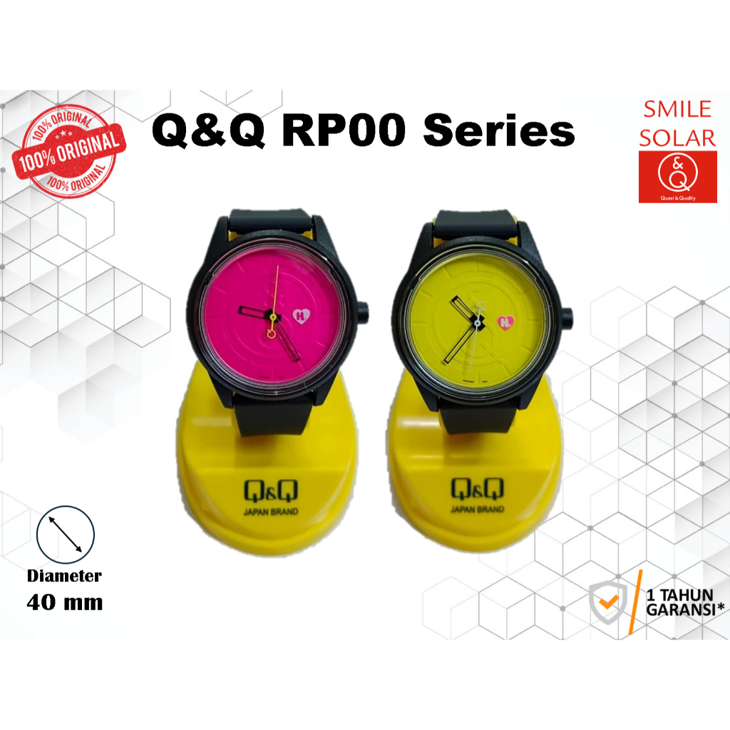 Jam Tangan Pria Classic Casual Rubber Analog Original Q&Q QNQ QQ Smile Solar