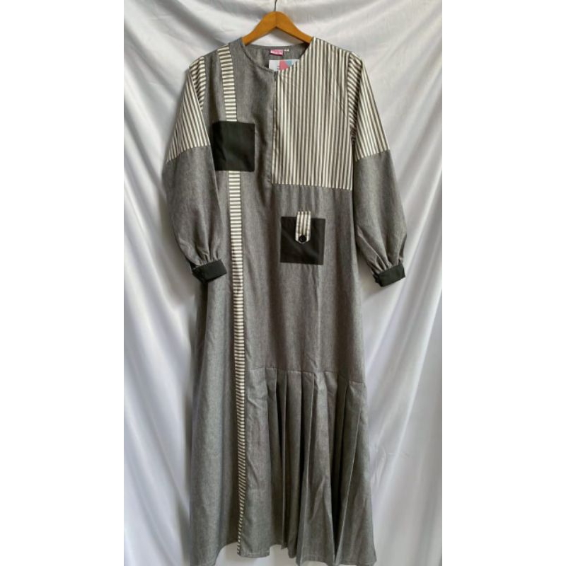 Zyva Dark Grey | Dress Dewasa | Gamis Katun Funky by myRin |