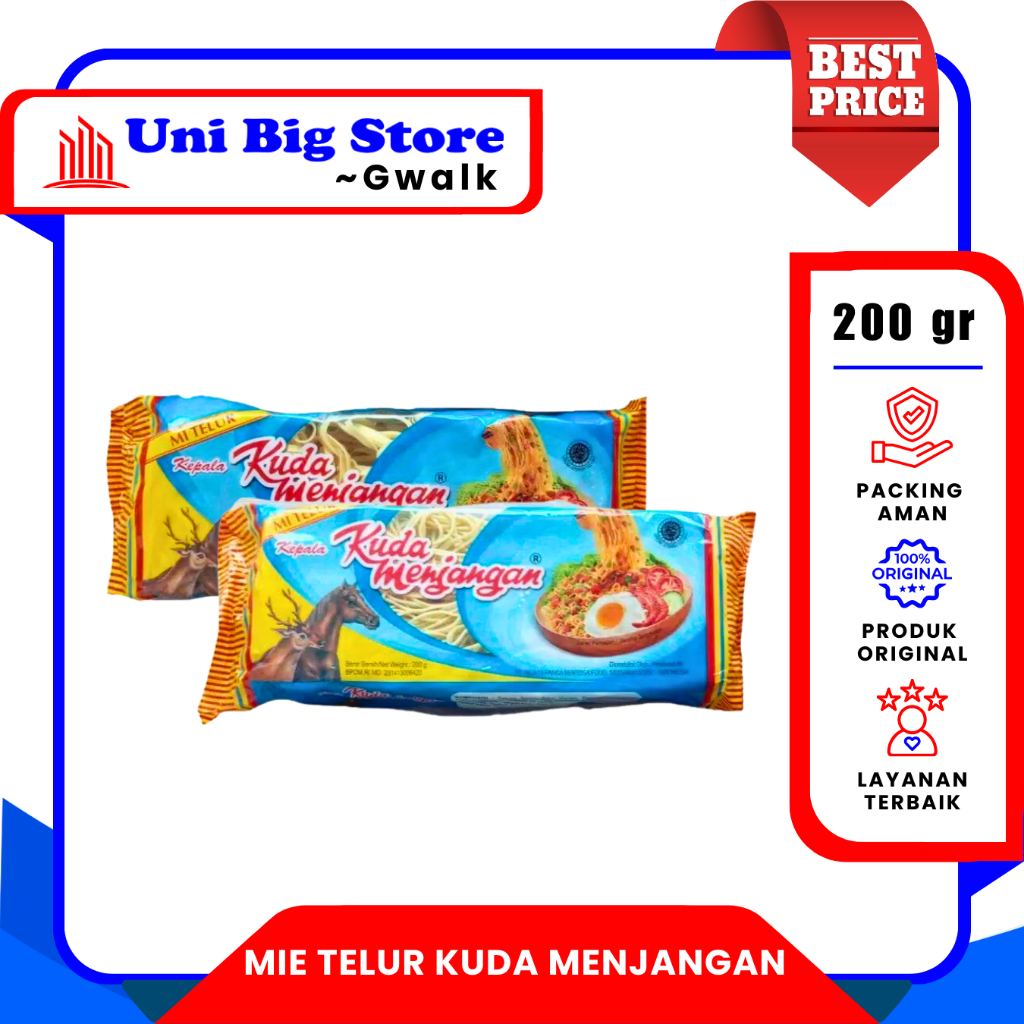

MIE TELUR KUDA MENJANGAN KECIL & LEBAR - 200 gr