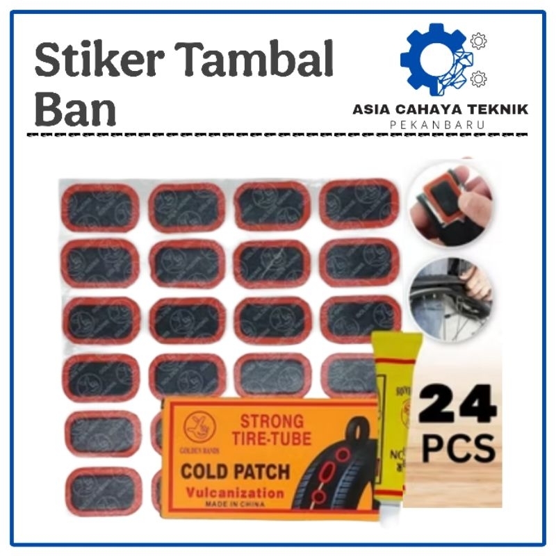 Lem Stiker Tambal Ban Cold Patch Tip Top Karet TipTop Large isi 24 Medium isi 48 Mobil Motor