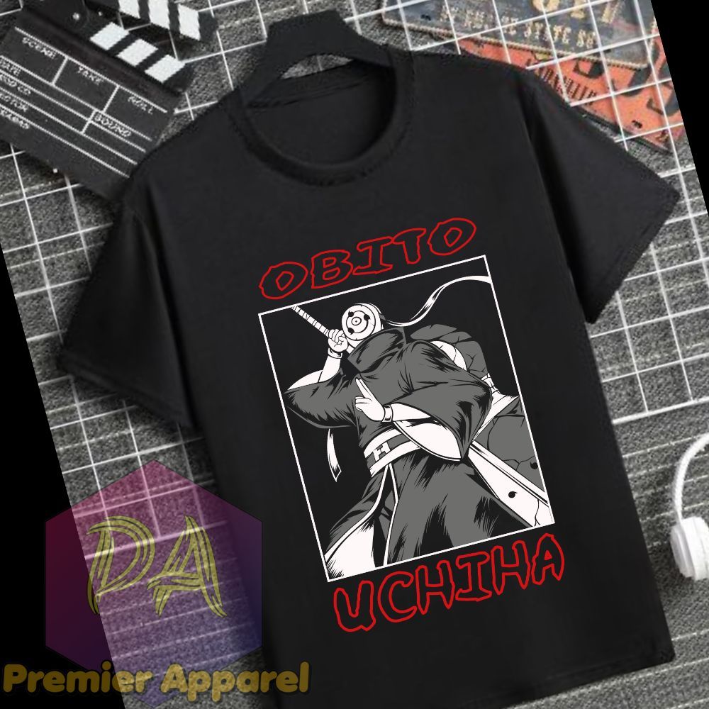 KAOS DISTRO UCHIHA OBITO TOBI NARUTO COTTON COMBED 30S