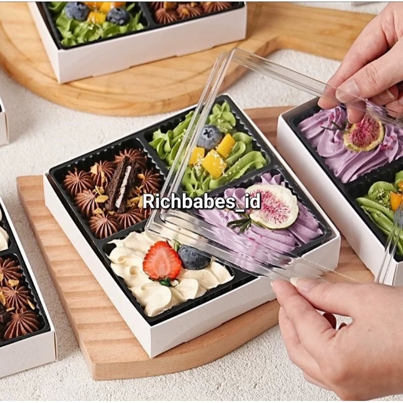 [10 pcs] Bento Cake Packaging Kemasan Korean Cake Ide Jualan Kue Tart Unik Hampers Cake Box Kue Ulta