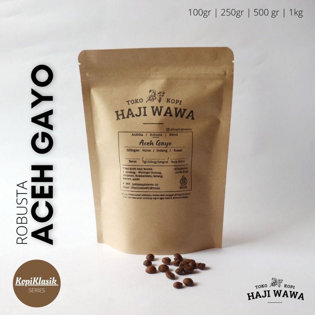 

ROBUSTA ACEH GAYO - Toko Kopi Haji Wawa - Kopi Bubuk, Biji Kopi, Coffee Beans, Robusta