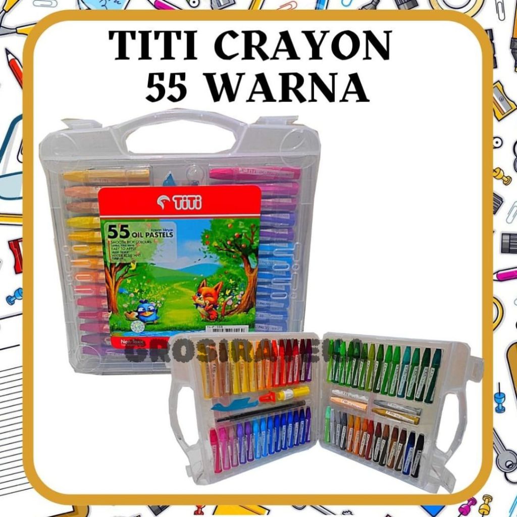 

CRAYON, KRAYON, OIL PASTEL, TITI OP 55 WARNA