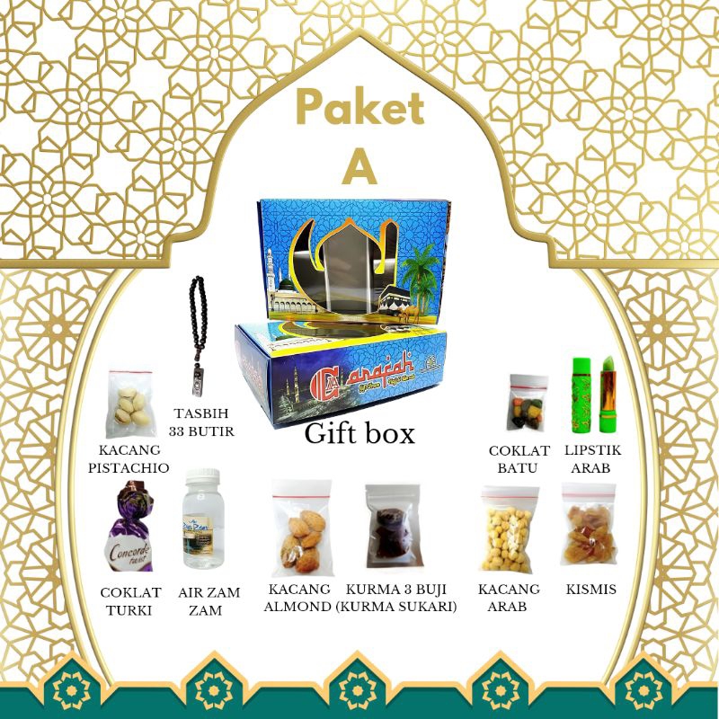 

paket oleh oleh haji dan umrah box cantik kode A
