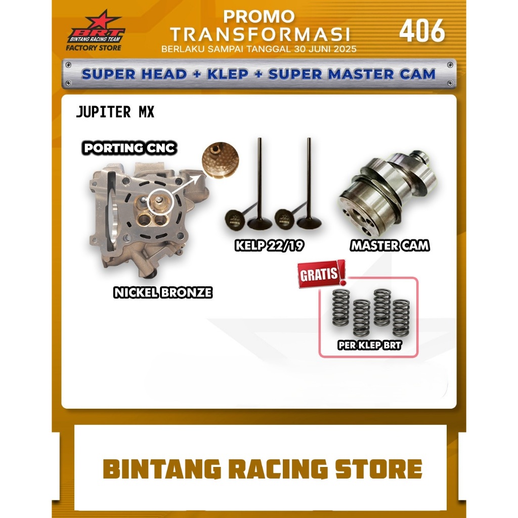 Super Head BRT Nicklebronze 22/19 Yamaha Jupiter MX Vixion Old MX King New Vixion Advance