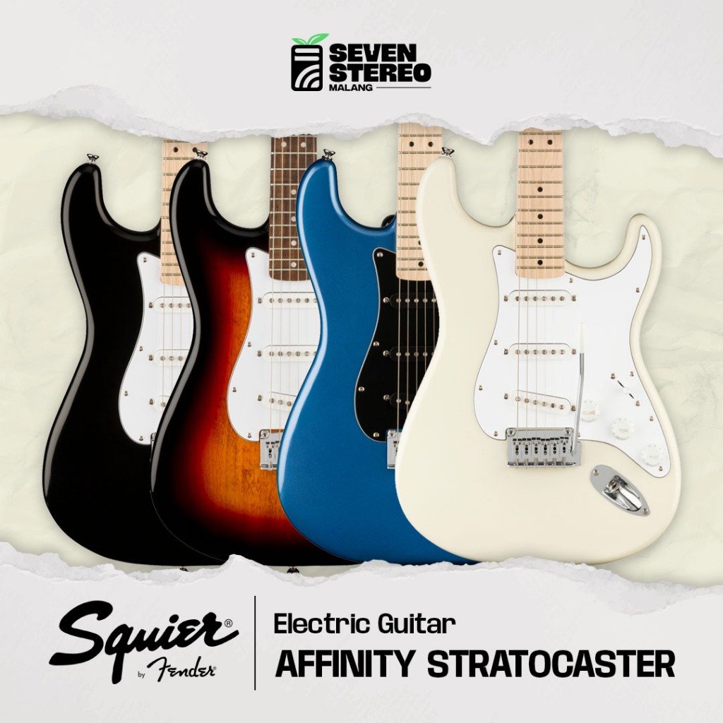 Squier Affinity Series Stratocaster Electric Guitar, Maple FB, – Squier Affinity Original Series, Le