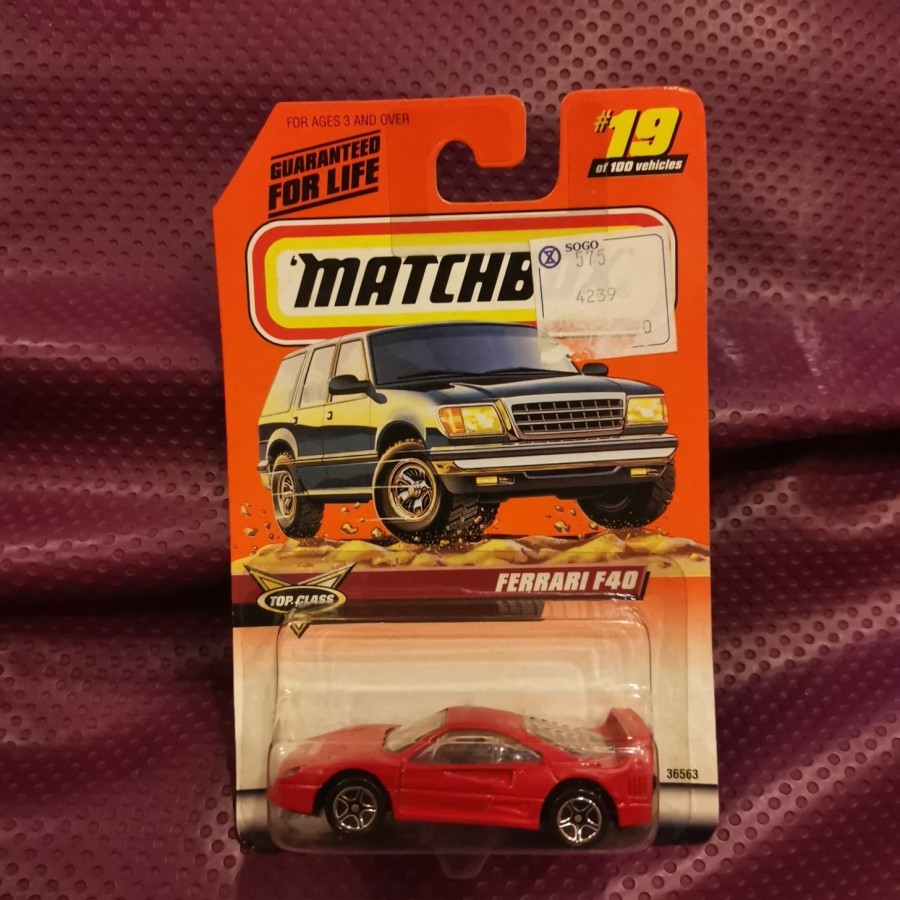 Matchbox Ferrari F40 Top Class Merah Red no 19