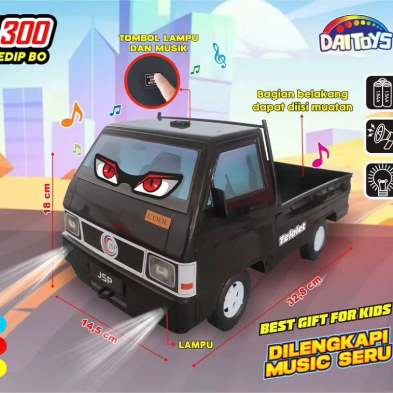 [Whispers] Mobil Pick Up L300 Music Telolet Lampu/ Mobil Miniatur PickUp Besar