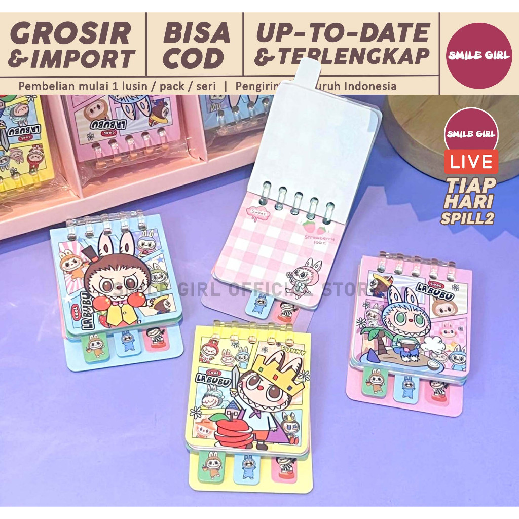 

SG | PUSAT GROSIR | 24 PCS - Mini Notes Karakter Sanrio Labubu / Alat Tulis Kebutuhan Sekolah Anak