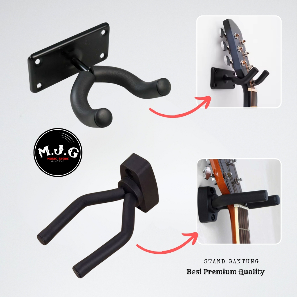 Stand gantung gantungan hanger gitar dan bass ukulele wall akustik elektrik besi premium murah