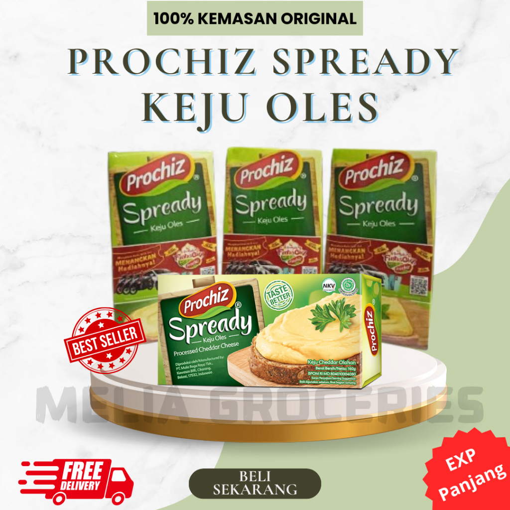 

Prochiz Spready 160 gram / Keju Oles Spready Cheese Spread Kemasan Original Dus