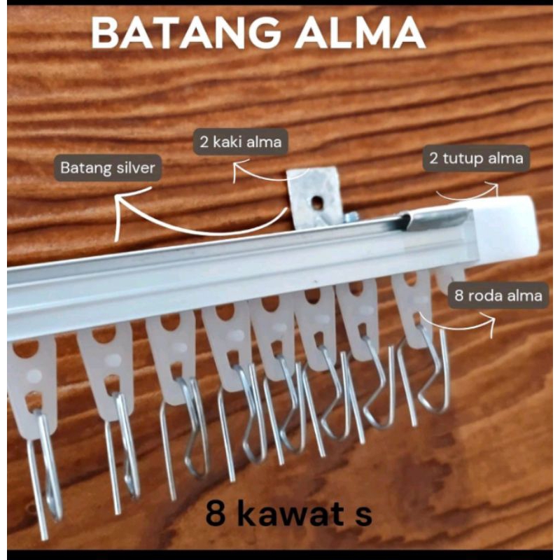 batang alma/Besi / Rell Gorden / Batang Gorden Full Set / batang kotak/1 meter/1.5meter/0.5meter