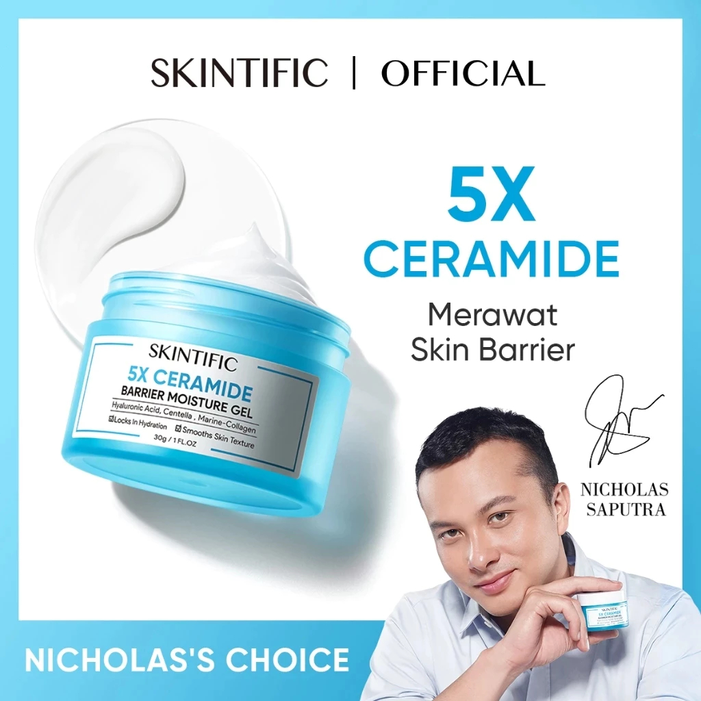 Skintific Moisturizer 5X Ceramide Barrier Repair Moisturize Gel 30G BPOM Original Ready Stock Biru P