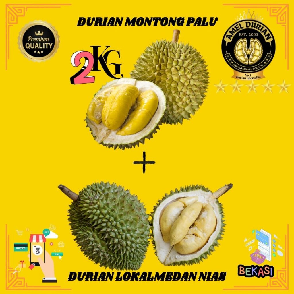 Durian MONTONG BULAT PRemium Utuh+Durian LOKAL MEDAN NIAS BULAT  Utuh|PAKETCumbo|Durian King Nias+ D