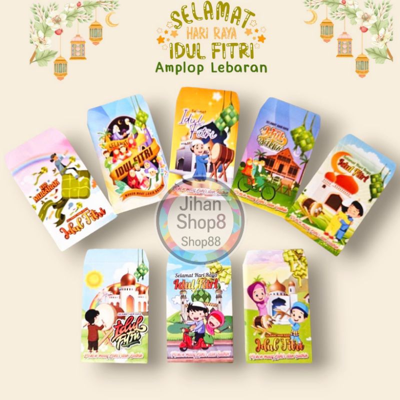 

Amplop lebaran Angpau lebaran kartun myslim anak serie K isi 80 lembar mix 8 gambar Angpao Paper