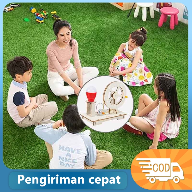 Mainan generator lampu listrik /Generator bohlam kayu