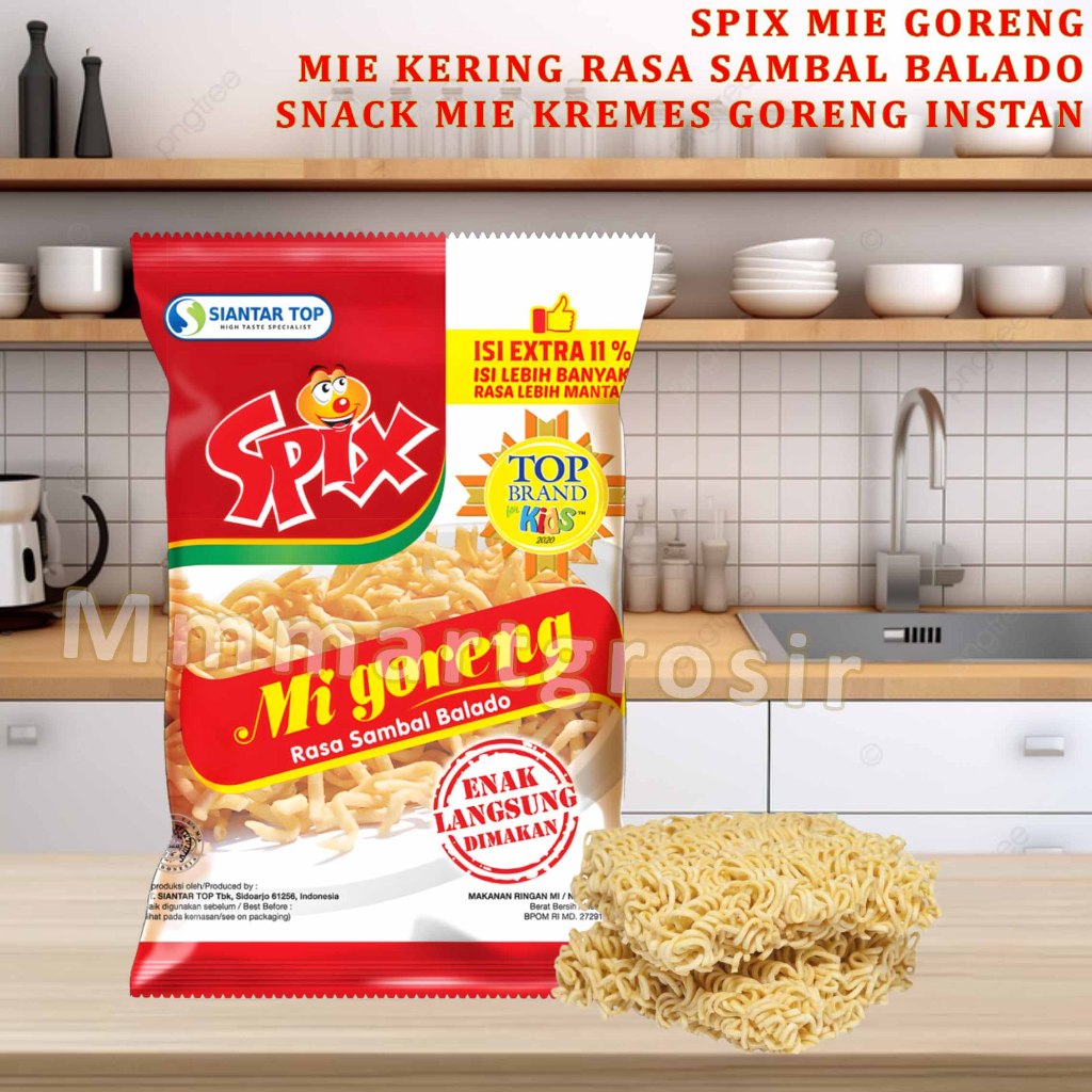 

Mie Spix / Snack Mie Goreng Kremes Instan / Mie Kering Rasa Sambal Balado / 45gr