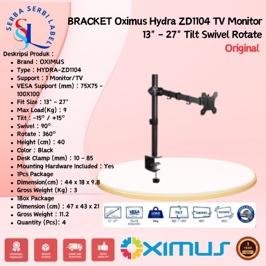 BRACKET Oximus Bracket Hydra-ZD1104 Dual Combo (ZD1104 + Z02 + EV05)