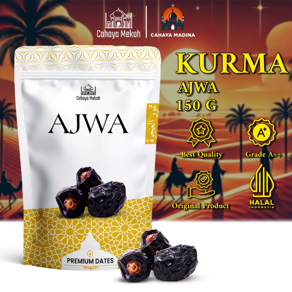 

Kurma Ajwa Kurma Raja 150 Gram Lembut Manis Legit Premium / Ajwa Kurma Madinah Kurma Gift Oleh Oleh Haji Umroh