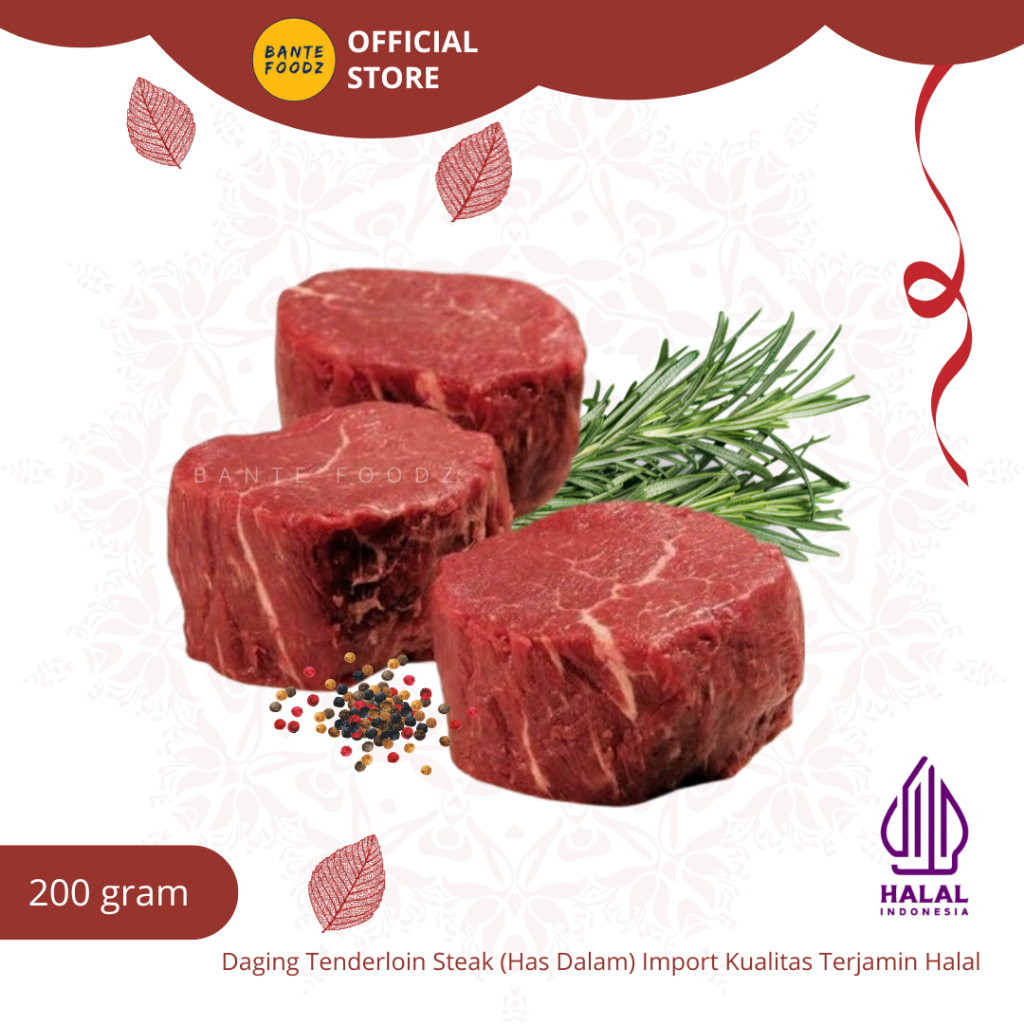 

Beef Tenderloin Steak Has Dalam / Daging Sapi Has Dalam Steak 200 gr