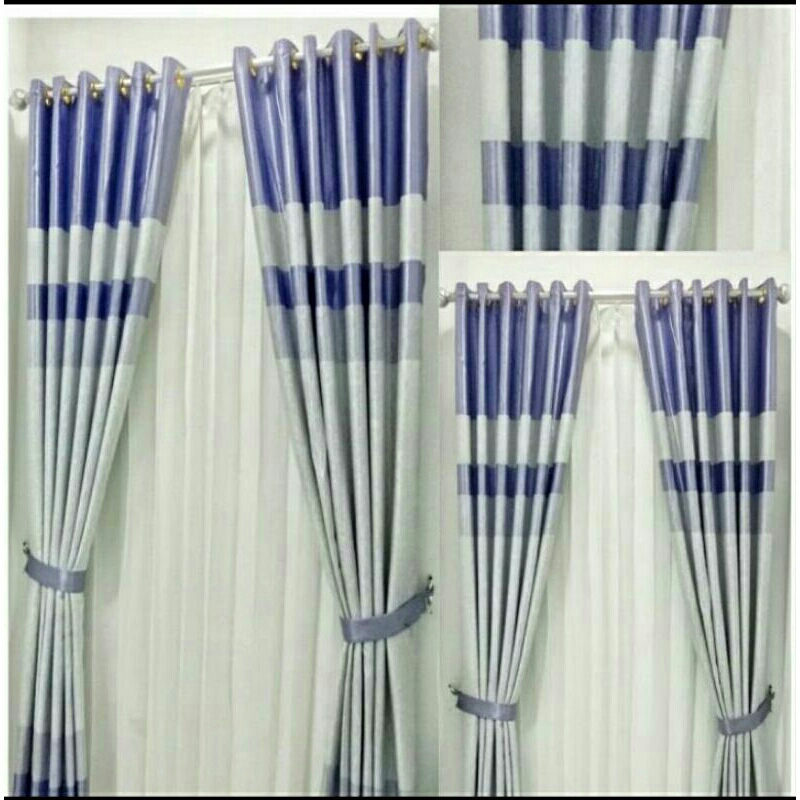 gorden blackout aesthetic motif pelangi jendela pintu