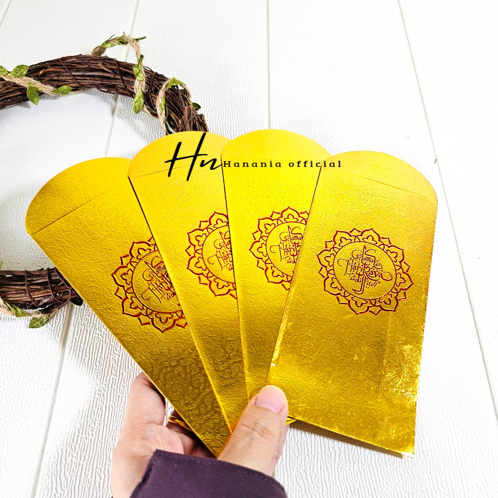 

10PCS AMPLOP LEBARAN IDUL FITRI EMBOS KALIGRAFI EMAS AMPLOP MEWAH UKURAN PANJANG