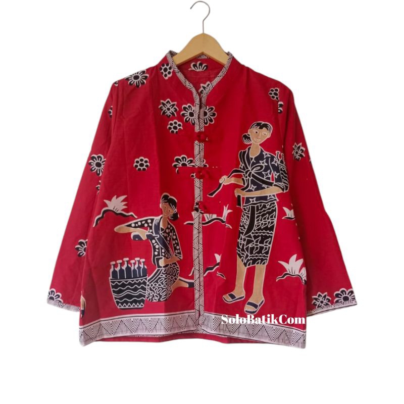 CHEONGSAM JAMU PUTIH BLUS BATIK SOLO