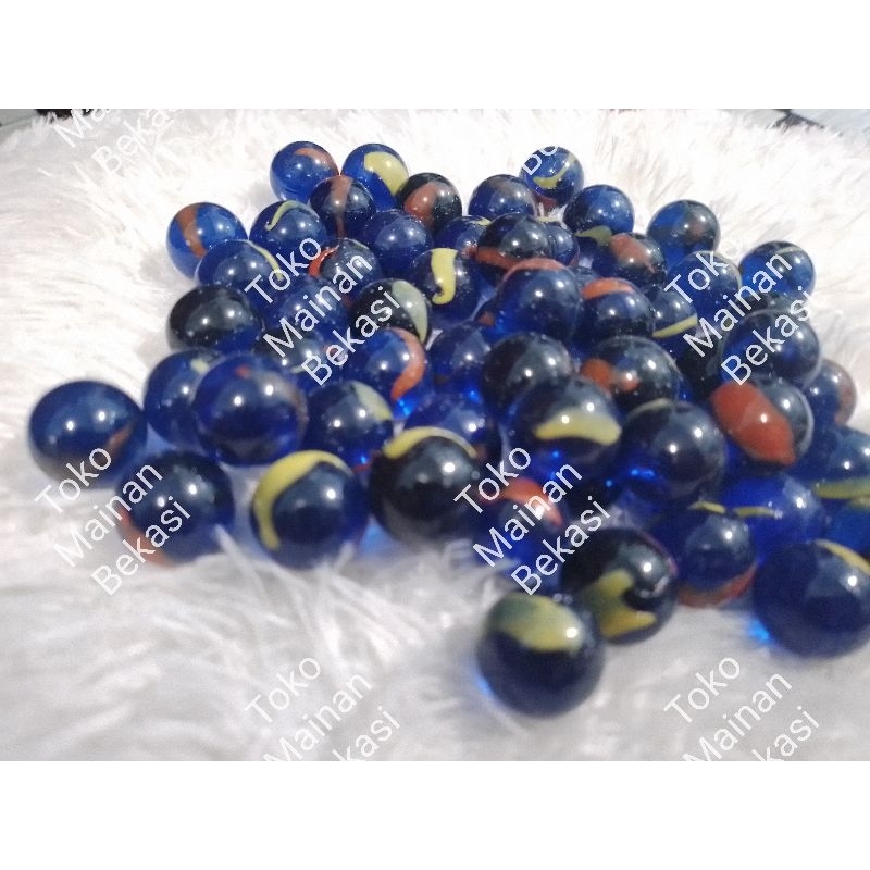 100 Pcs Gundu/Kelereng Hitam Metalik Polet