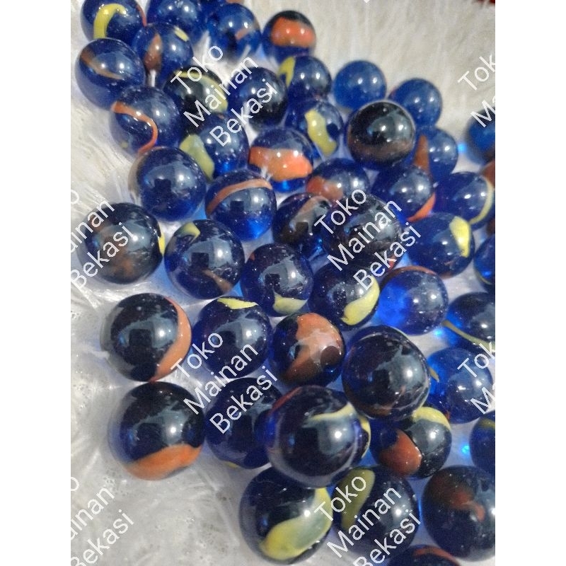 50 Pcs Gundu/Kelereng Hitam Metalik Polet