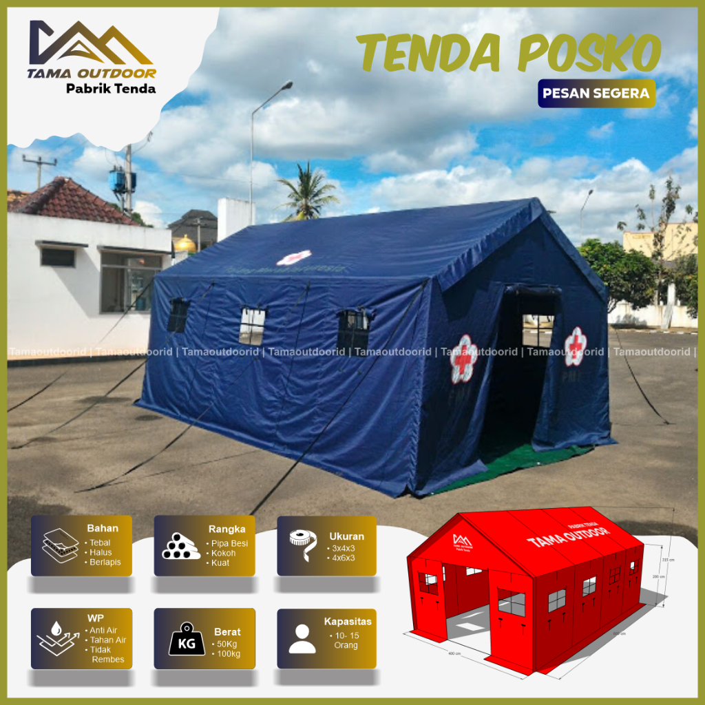 Tenda Posko PMI Medis siaga - Kap. 15 Orang 1set