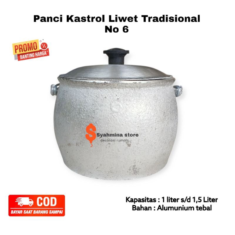Panci Kastrol Liwet Traditional No 6 Bahan Alumunium Cor Tebal