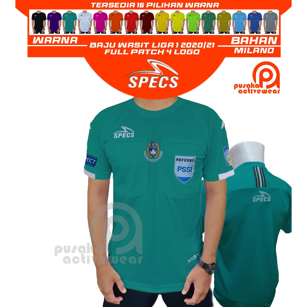 Baju Wasit FULL PATCH 4 LOGO - SPECS Liga 1 2024/25 ( 16 WARNA )