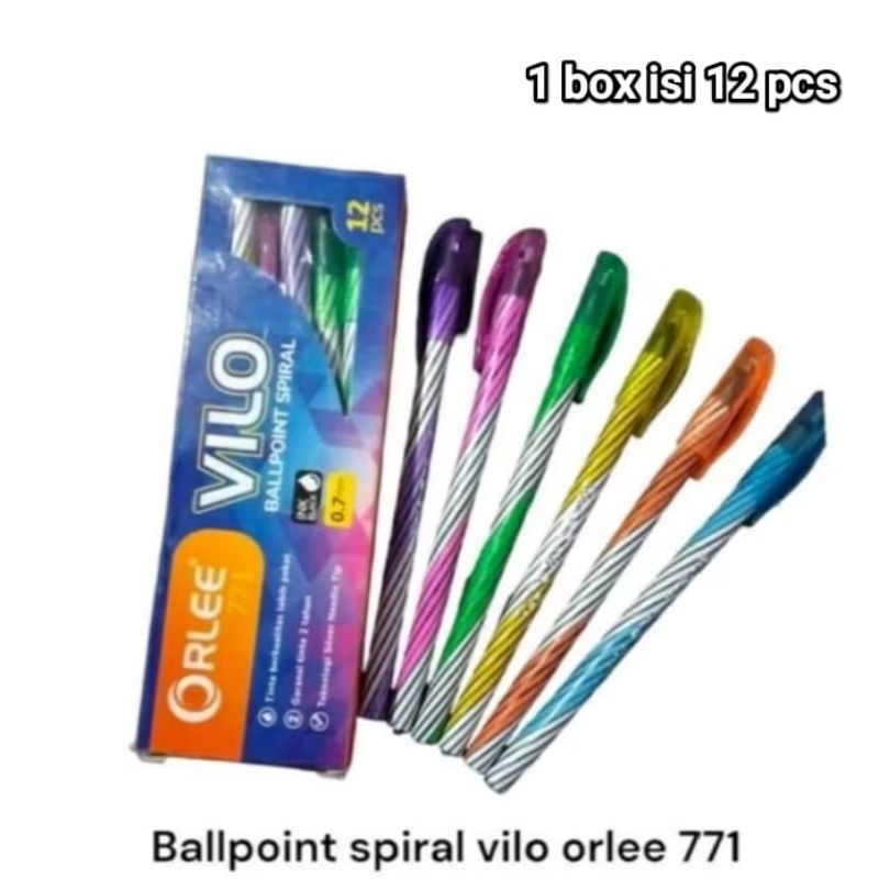 

Pulpen / ballpoint spiral murah vilo ulir 1 pack isi 12 pcs