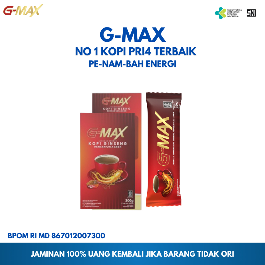 

PALING TOP GMAX - Kopi Penambah Energi Minuman Serbuk Coffee 1 Box Isi 10 Sachet | Kopi Untuk FitalitasPria BPOM