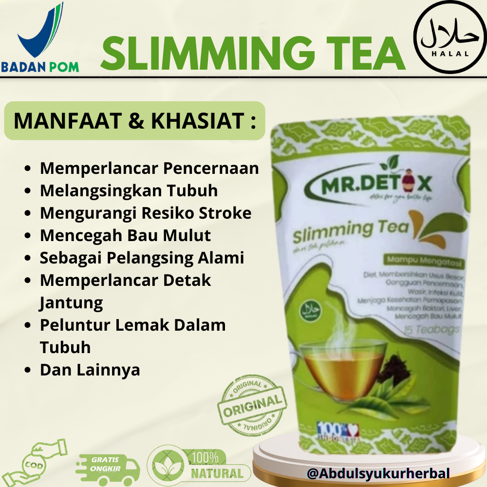 Mr.Detox / Slimming Tea / Pelangsing Teh Hijau Herbal Alami