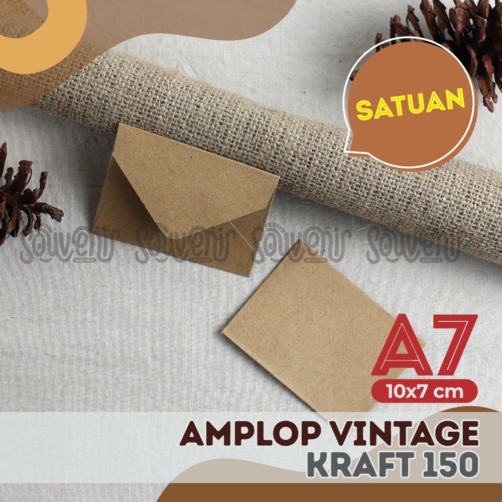 

A7 Amplop Vintage Kraft | Bahan Kraft 150GR | Ukuran 7x10CM A7 | Amplop Murah