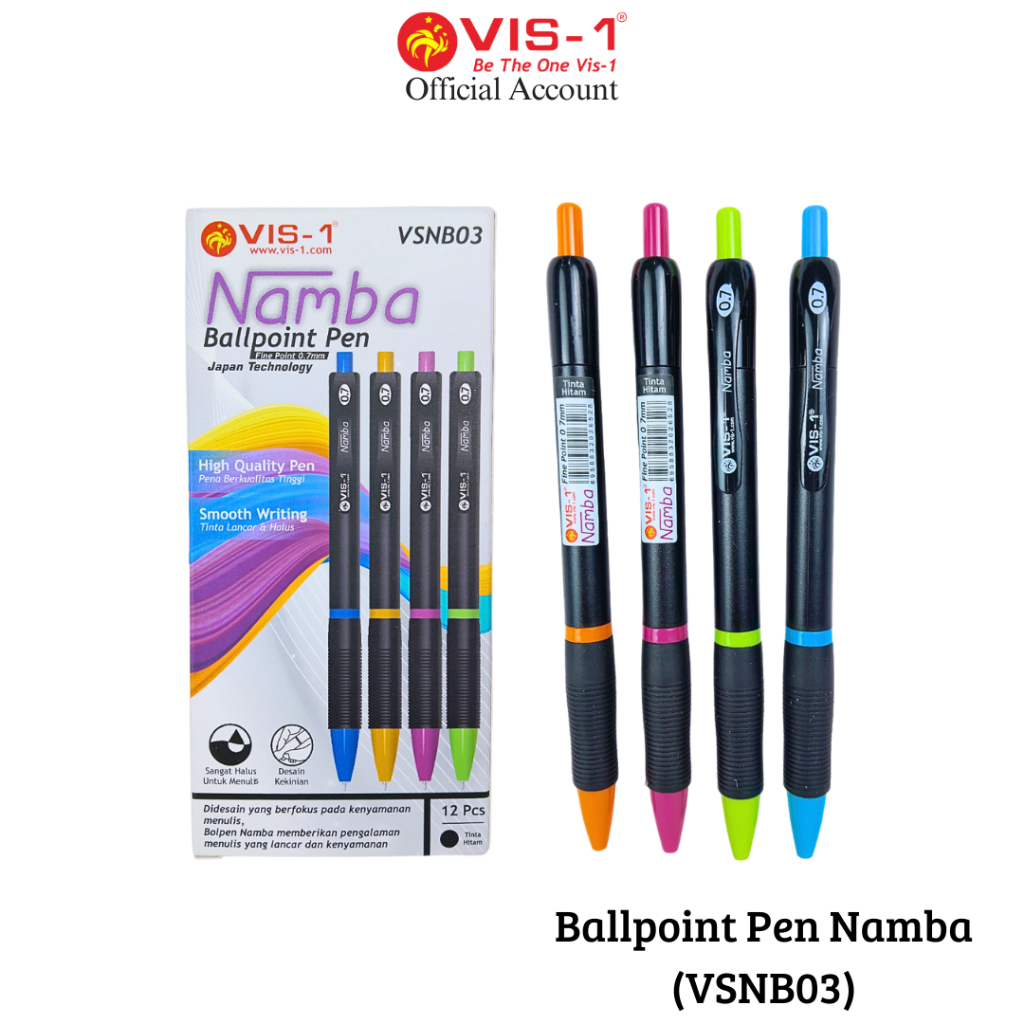 

VIS-1 - Ballpoint Pen Namba VSNB03 / Pen Cetek / Bolpen / Pulpen / 0.7mm Fine Point
