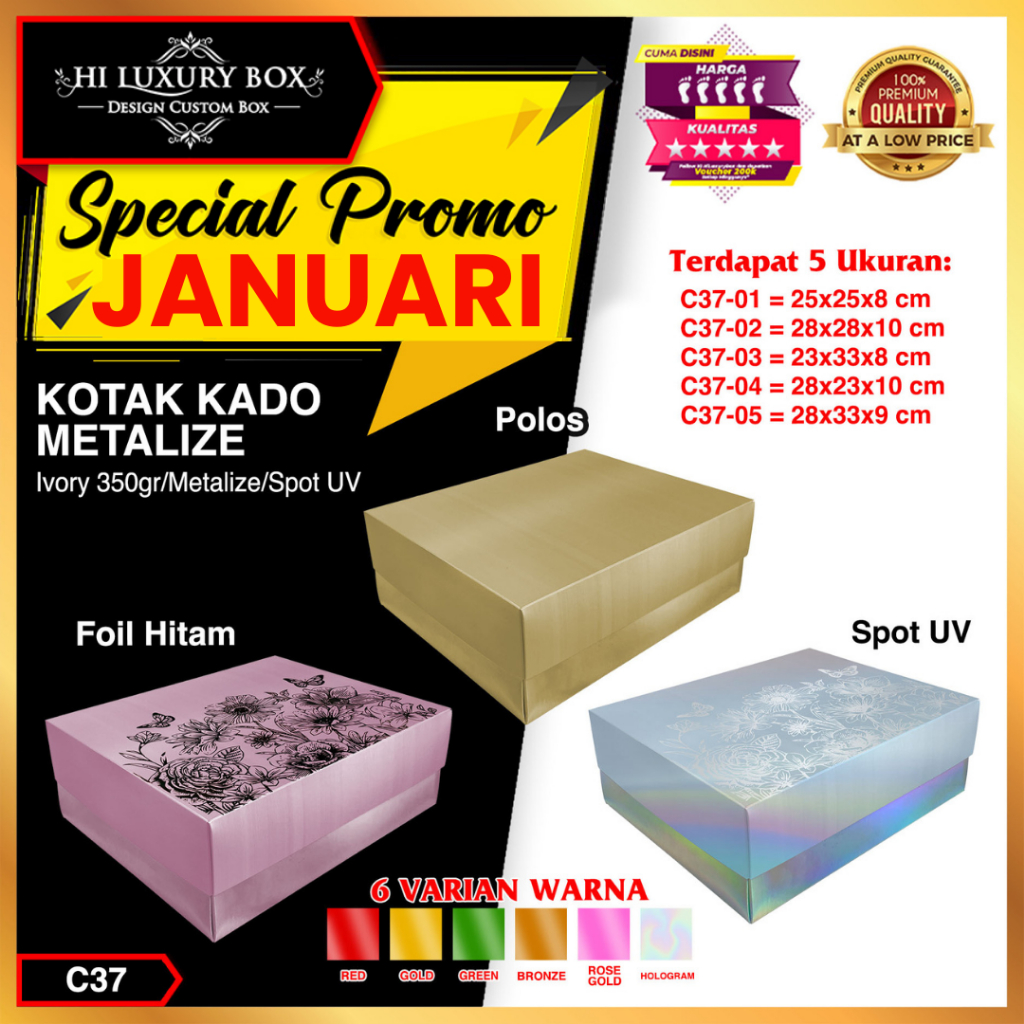 

Kotak kado hologram / Box premium metalize / Dus mewah /C37