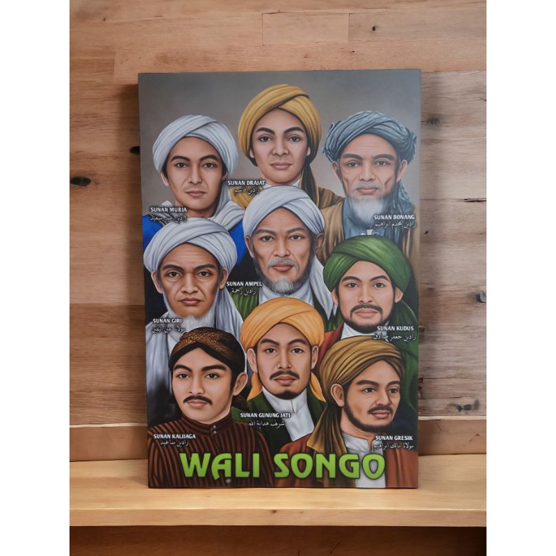 Wall Decor Wali Songo Ukuran 40x60cm