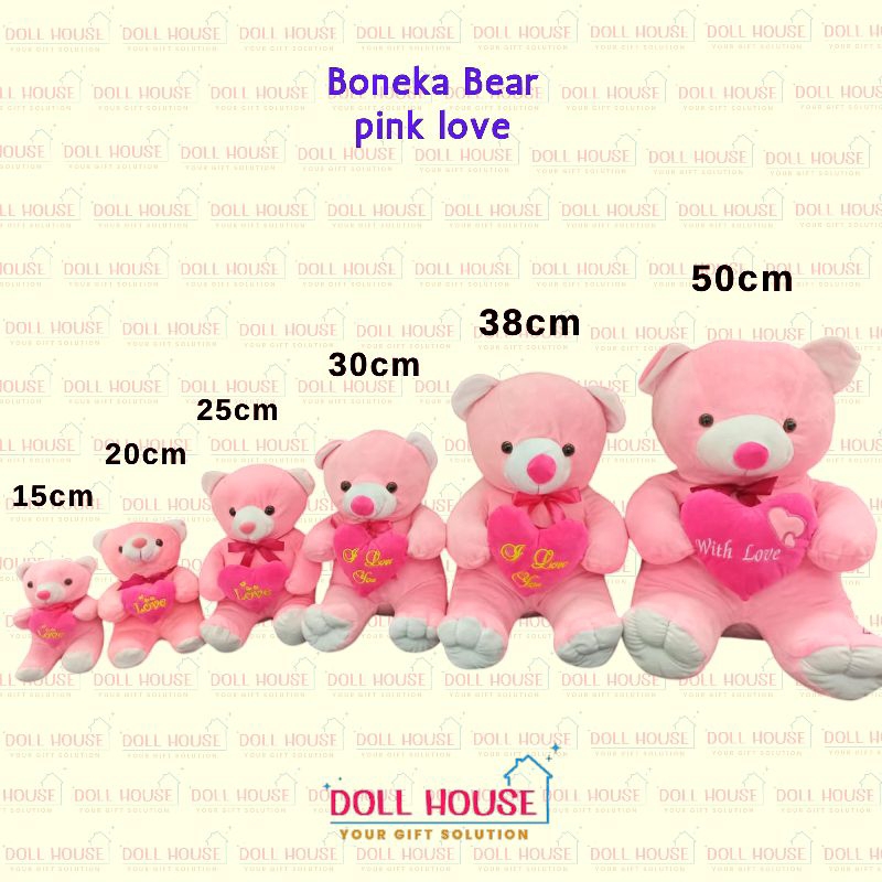 Boneka Bear Pink Love / Boneka Beruang Pink / Boneka Love Bear / Boneka Pink bear / Boneka Pink Beru