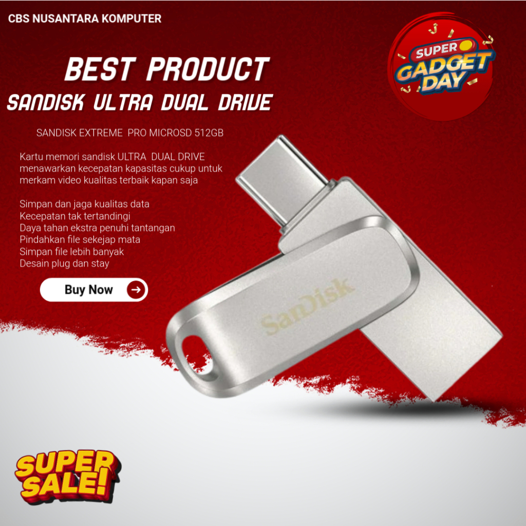 Sandisk OTG Luxe 512GB / USB Type-C 3.2 Ultra Dual Drive Luxe / Sandisk Flashdisk OTG 512GB