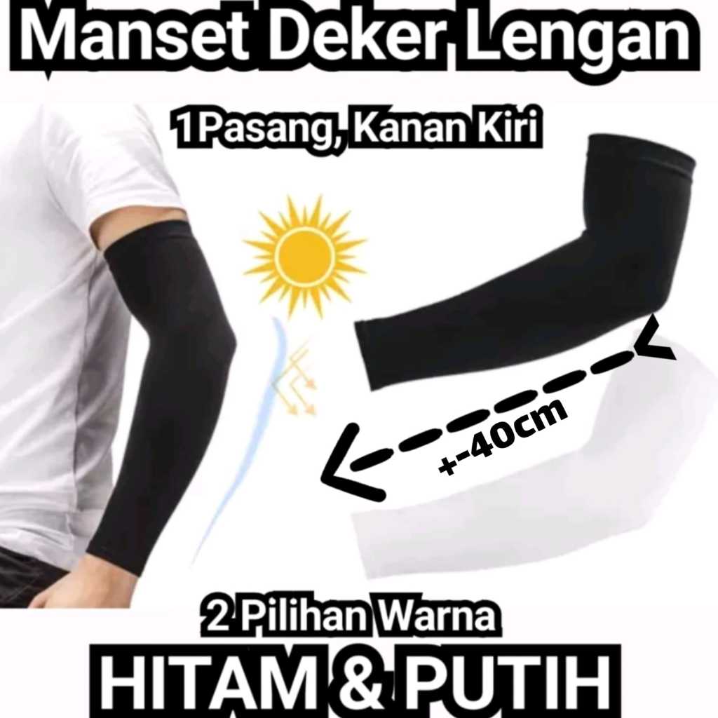MANSET DEKER TANGAN LENGAN WARNA HITAM POLOS 40 CM TEBAL