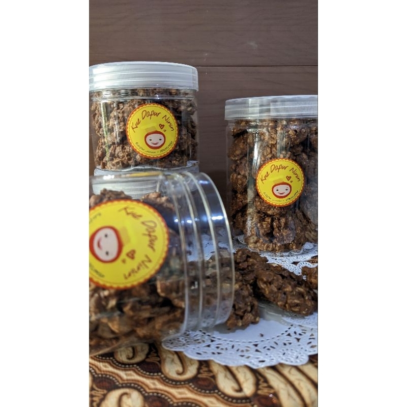 

Kue Noga Coklat toples 400ml - Chocolate Noga Cookies