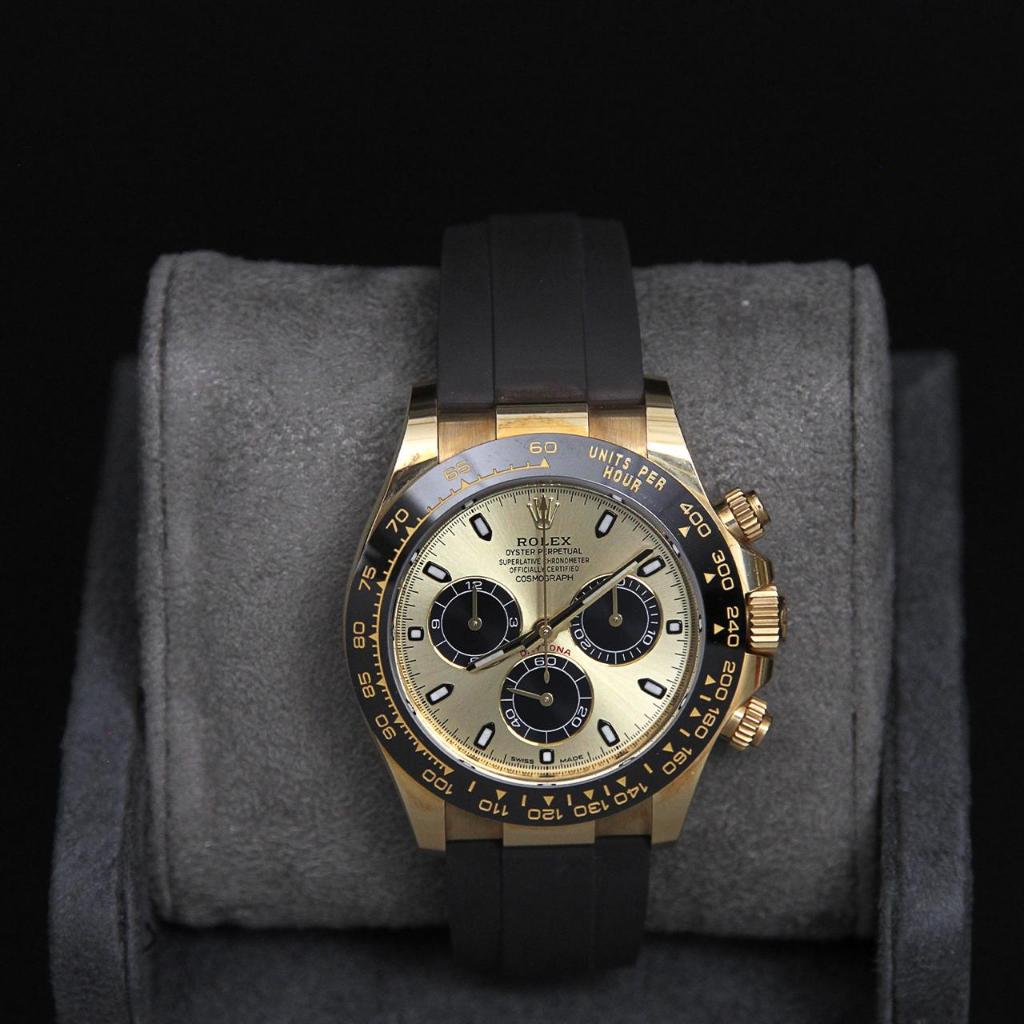 Rolex Daytona YG Golden Dial Oysterflex 116518LN Authentic