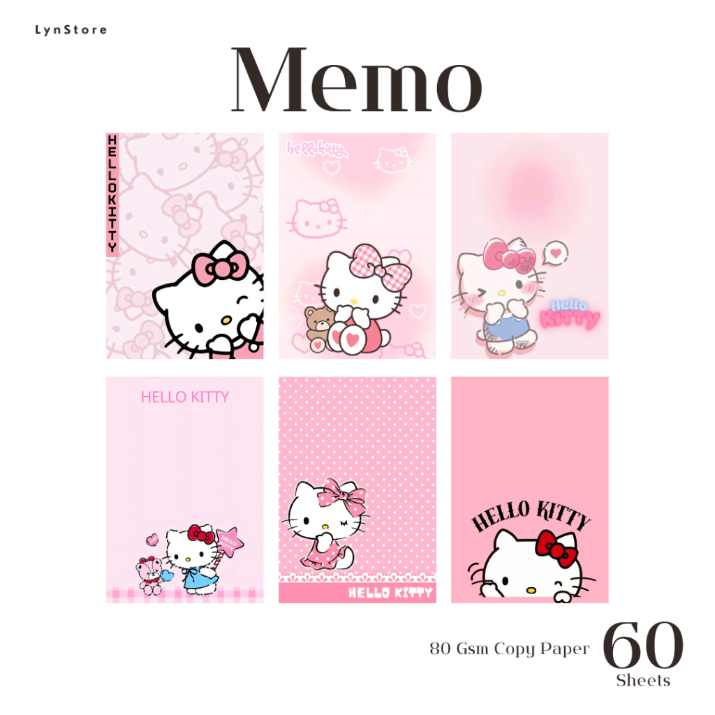 

(LS_M007) Memo Pad Gambar Karakter Sanrio Lucu - Hello Kitty Ukuran 7 X 10 cm ( Isi 60 Lembar Hvs 80 Gsm) Memopad Lucu / Aesthetic Memopad / Memo note / Kertas Memo / Memo Lucu / Buku catatan kecil /Buku catatan Memo