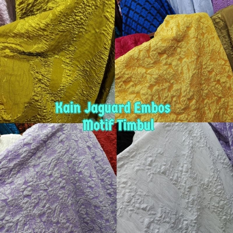 Kain Jaguard Emboss || Bahan Kain JACQUARD EMBOSS Motif Timbul Premium