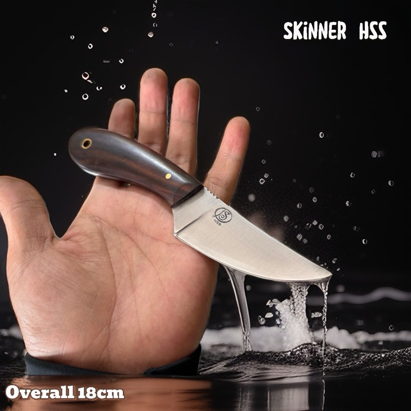 Pisau Skinner HSS Panjang 18cm - Sarung Kulit