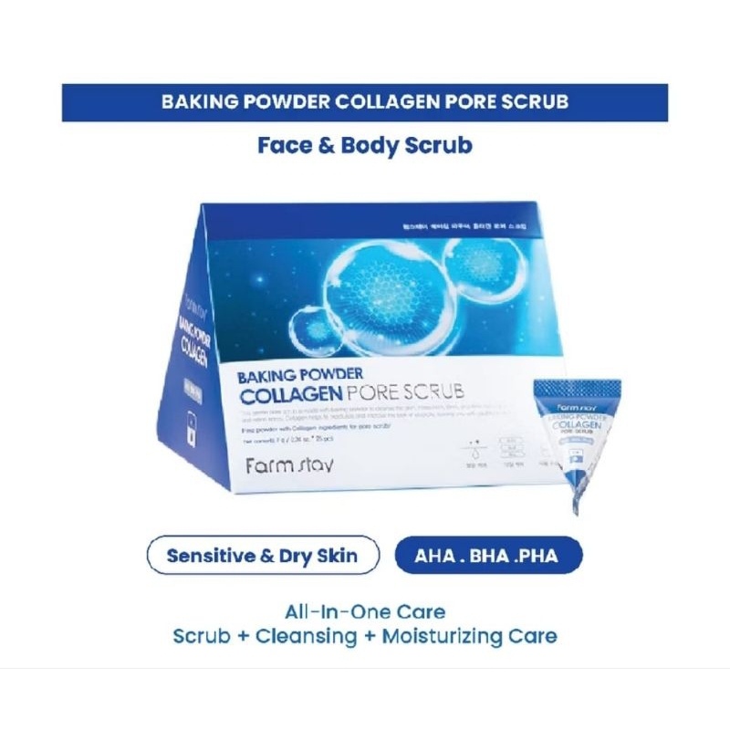 FARM STAY Baking Powder Collagen_Pore Scrub @7gr
